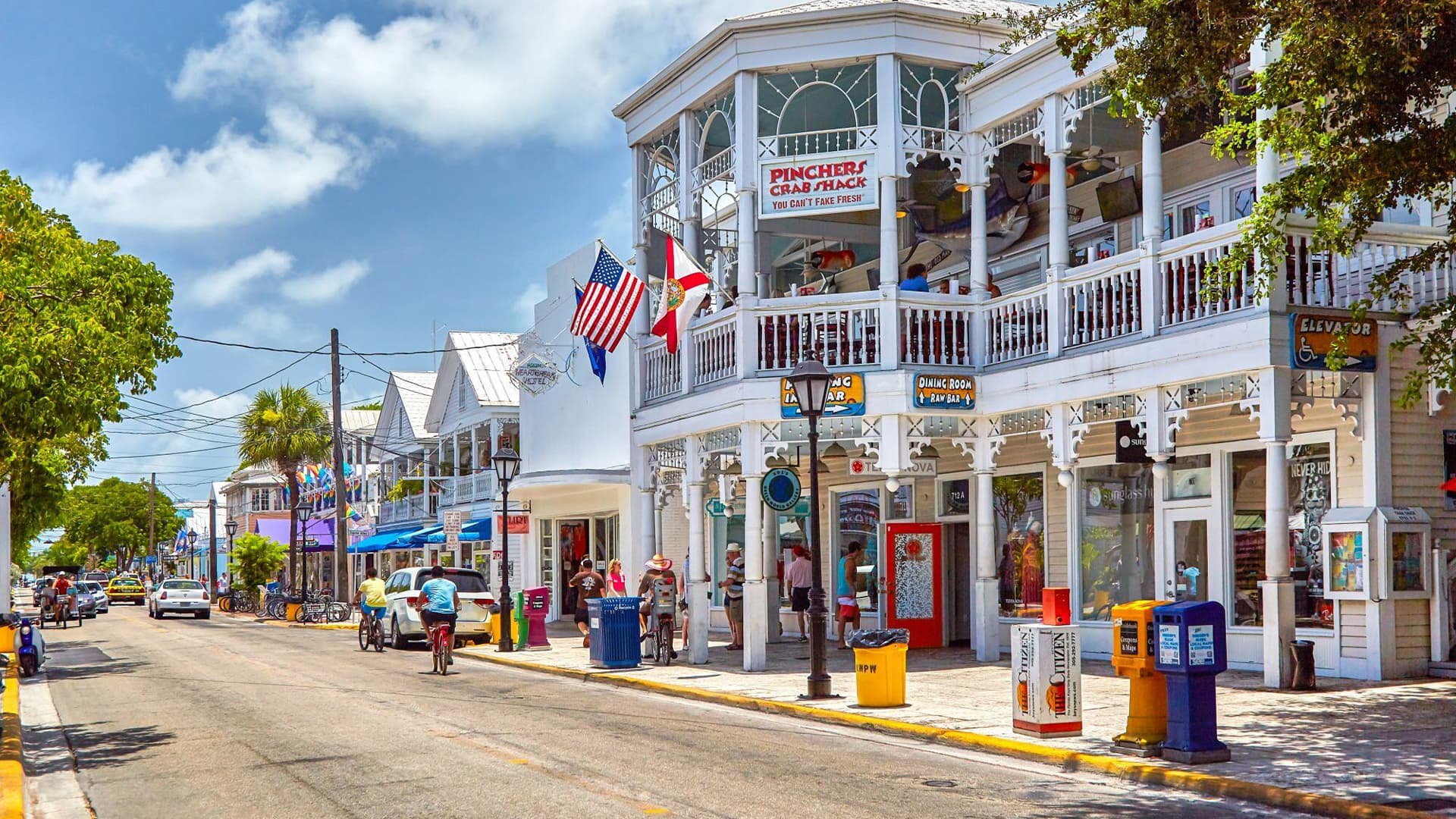 Historic Old Town street in Key West, Florida